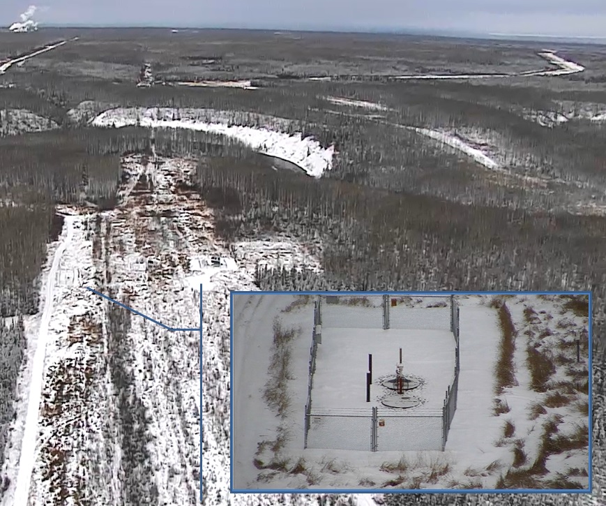 Image of pipeline right-of-way captured by a drone
